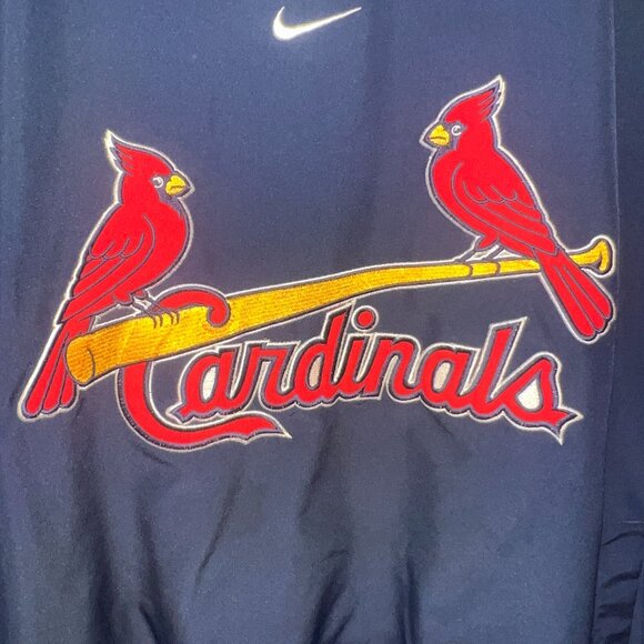 St Louis Cardinals Windbreaker Medium Nike Pullover Center Swoosh Embroidered - Picture 5 of 11